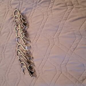 Set of 12 Silver Hooks for Shower Curtain